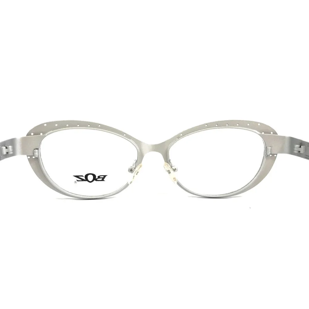 BOZ Eyeglasses Frames ZAZIE 0010 Black White Silver Cat Eye Patterned 51-16-135